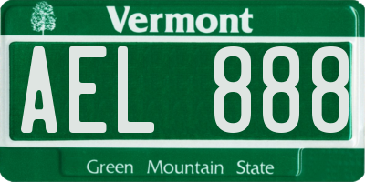 VT license plate AEL888