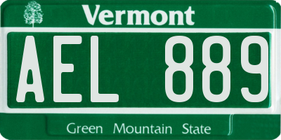 VT license plate AEL889