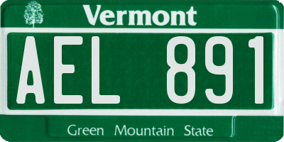 VT license plate AEL891