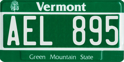 VT license plate AEL895