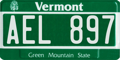 VT license plate AEL897