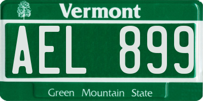 VT license plate AEL899