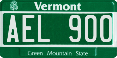 VT license plate AEL900