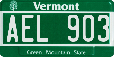 VT license plate AEL903