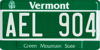 VT license plate AEL904
