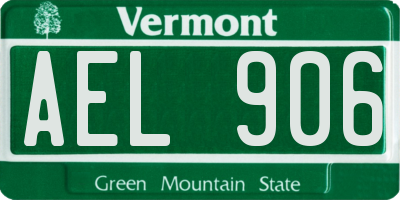 VT license plate AEL906