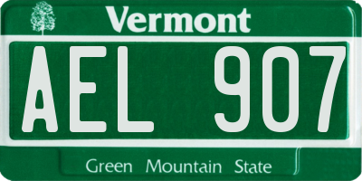 VT license plate AEL907