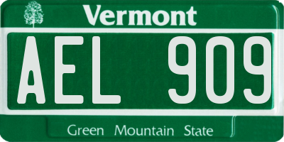 VT license plate AEL909