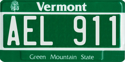 VT license plate AEL911
