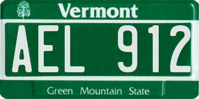 VT license plate AEL912