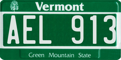 VT license plate AEL913