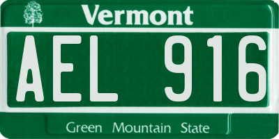 VT license plate AEL916
