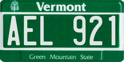 VT license plate AEL921