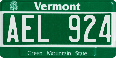 VT license plate AEL924