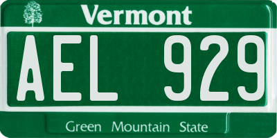 VT license plate AEL929