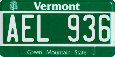 VT license plate AEL936