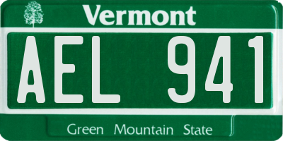 VT license plate AEL941