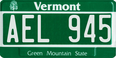 VT license plate AEL945