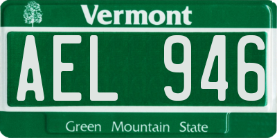 VT license plate AEL946