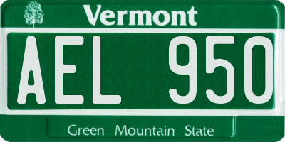VT license plate AEL950