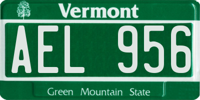 VT license plate AEL956