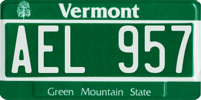 VT license plate AEL957