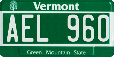 VT license plate AEL960