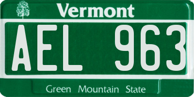 VT license plate AEL963