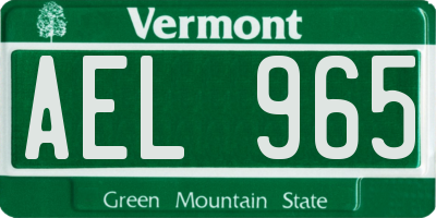 VT license plate AEL965
