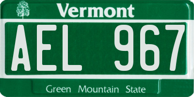 VT license plate AEL967
