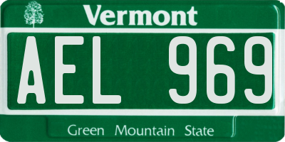 VT license plate AEL969
