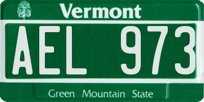 VT license plate AEL973