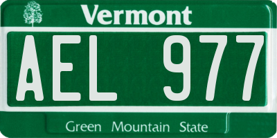 VT license plate AEL977