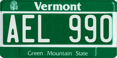 VT license plate AEL990