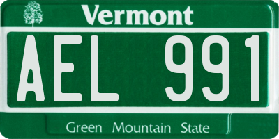VT license plate AEL991