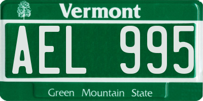 VT license plate AEL995