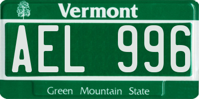VT license plate AEL996