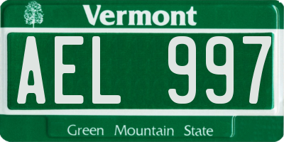 VT license plate AEL997