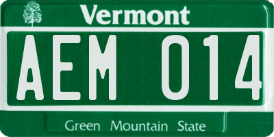 VT license plate AEM014