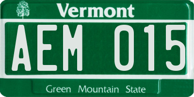 VT license plate AEM015