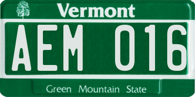 VT license plate AEM016