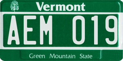 VT license plate AEM019