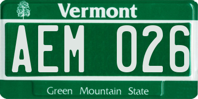 VT license plate AEM026