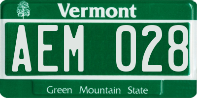 VT license plate AEM028