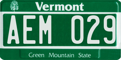 VT license plate AEM029