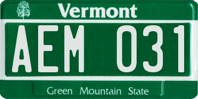 VT license plate AEM031