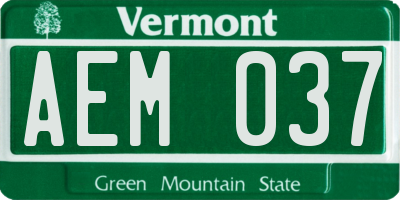 VT license plate AEM037