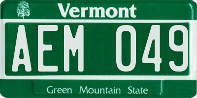 VT license plate AEM049