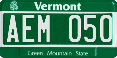 VT license plate AEM050