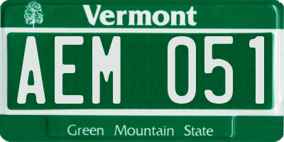 VT license plate AEM051